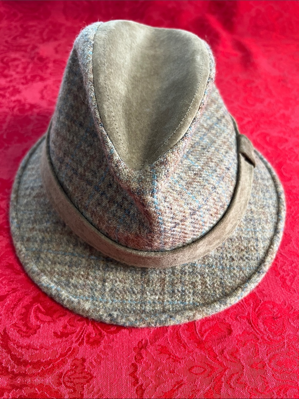 Dobbs Vintage Tweed Fedora Men’s 7 1/4 Brown Wool Plaid Union Made Hat